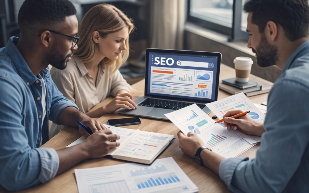 Persona escribiendo un artículo de blog SEO para posicionar en Google y convertir lectores en clientes